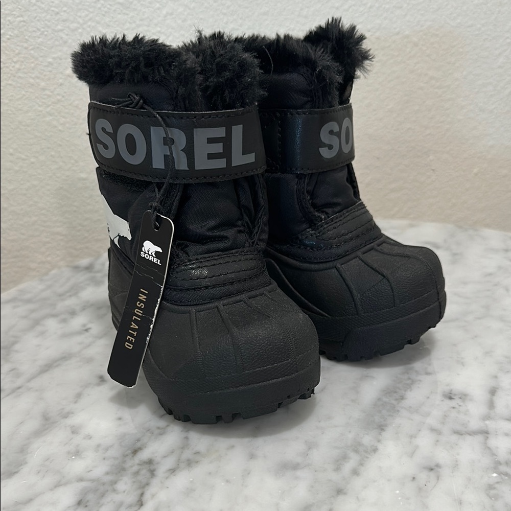 Sorel Black Fur-Lined Snow Boots